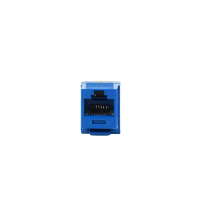 Conector Jack Estilo 110 (de Impacto), Tipo Keystone, Categoría 6, de 8 Posiciones y 8 Cables, Color Azul
