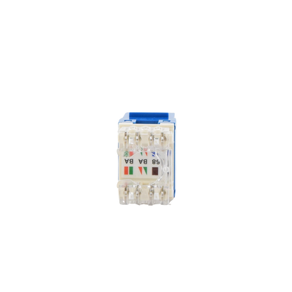 Conector Jack Estilo 110 (de Impacto), Tipo Keystone, Categoría 6, de 8 Posiciones y 8 Cables, Color Azul