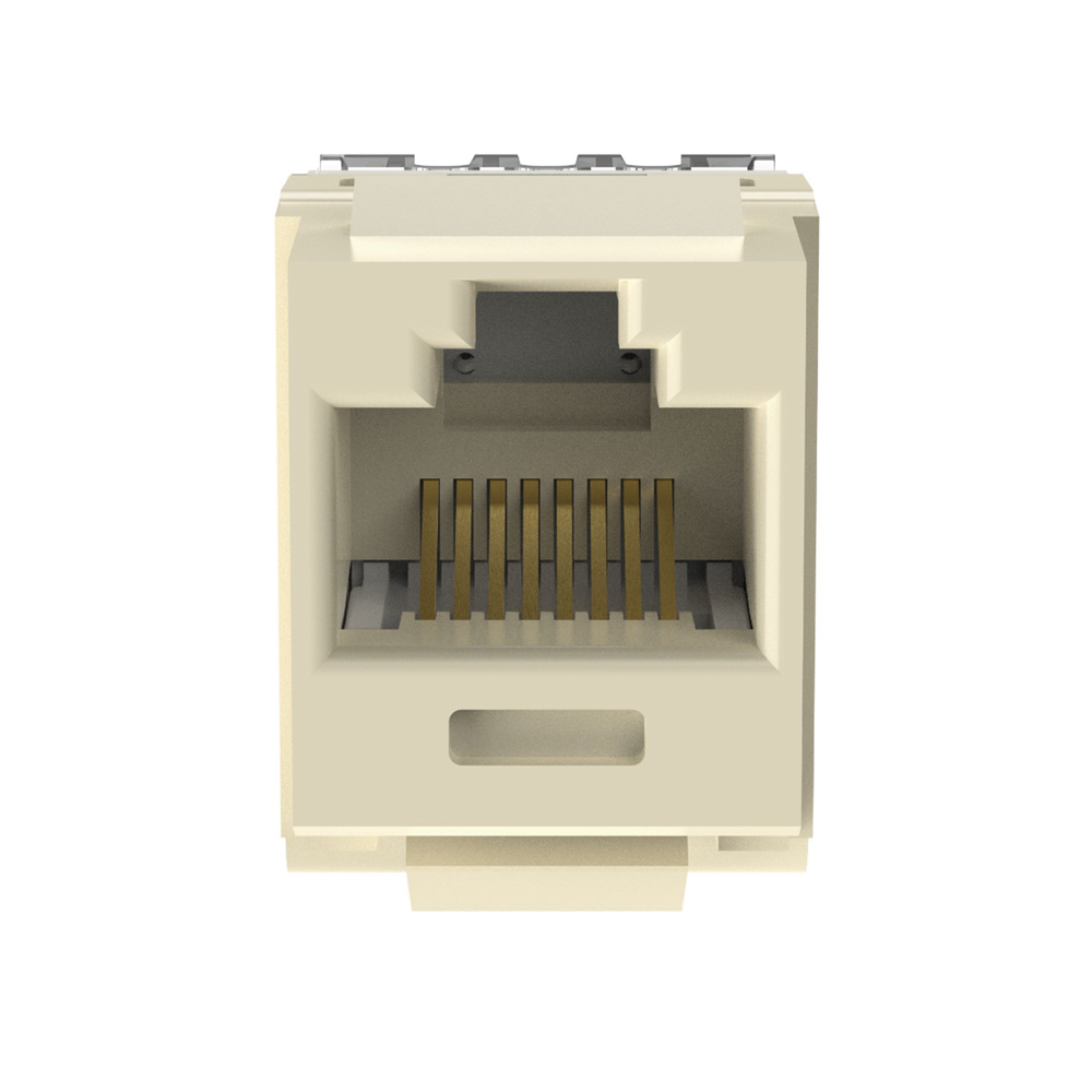 Conector Jack Estilo 110 (de Impacto), Tipo Keystone, Categoría 6, de 8 Posiciones y 8 Cables, Color Marfil