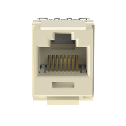 Conector Jack Estilo 110 (de Impacto), Tipo Keystone, Categoría 6, de 8 Posiciones y 8 Cables, Color Marfil