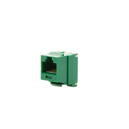 Conector Jack Estilo 110 (de Impacto), Tipo Keystone, Categoría 6, de 8 Posiciones y 8 Cables, Color Verde