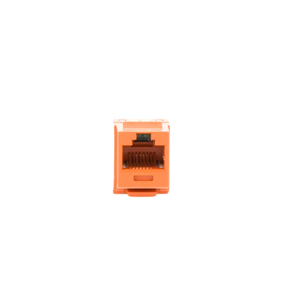 Conector Jack Estilo 110 (de Impacto), Tipo Keystone, Categoría 6, de 8 Posiciones y 8 Cables, Color Naranja