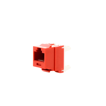 Conector Jack Estilo 110 (de Impacto), Tipo Keystone, Categoría 6, de 8 Posiciones y 8 Cables, Color Rojo