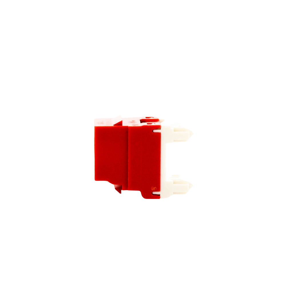 Conector Jack Estilo 110 (de Impacto), Tipo Keystone, Categoría 6, de 8 Posiciones y 8 Cables, Color Rojo