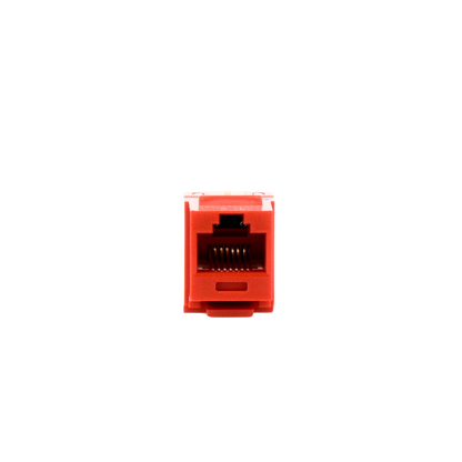Conector Jack Estilo 110 (de Impacto), Tipo Keystone, Categoría 6, de 8 Posiciones y 8 Cables, Color Rojo