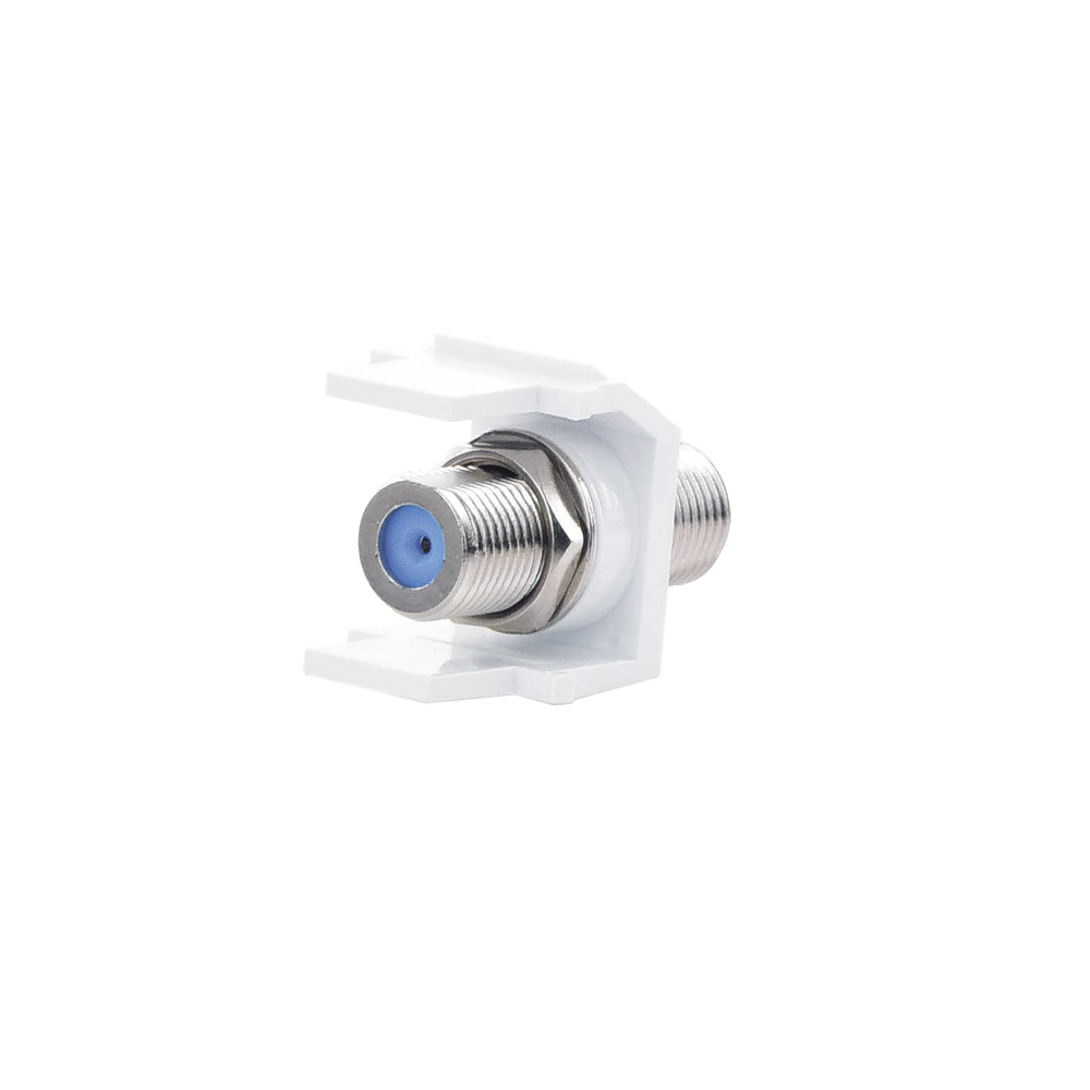 Módulo Acoplador Coaxial Tipo F, Keystone, de 75 Ohms, 3.0 GHz, Color Blanco