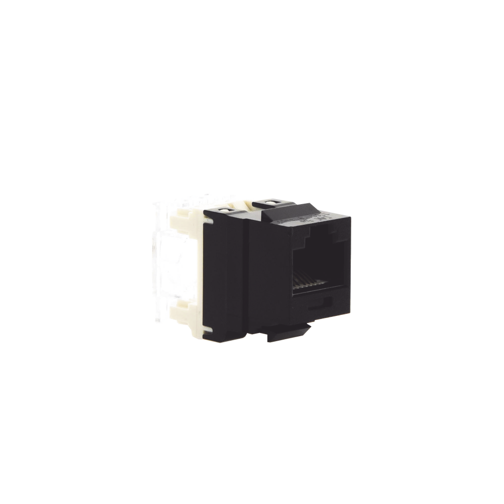 Conector Jack Estilo 110 (de Impacto), Tipo Keystone, Categoría 5e, de 8 Posiciones y 8 Cables, Color Negro