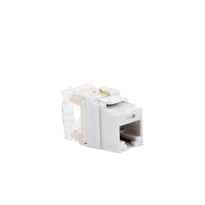 Conector Jack Estilo 110 (de Impacto), Tipo Keystone, Categoría 5e, de 8 Posiciones y 8 Cables, Color Blanco