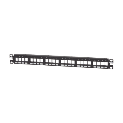 Panel de Parcheo Modular Keystone (Sin Conectores), Numerado y Espacio para Etiquetas, de 24 Puertos, 1UR
