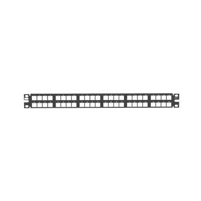 Panel de Parcheo Modular de Alta Densidad, Keystone (Sin Conectores), Identificación con Etiqueta Adhesiva, de 48 Puertos en 1 UR
