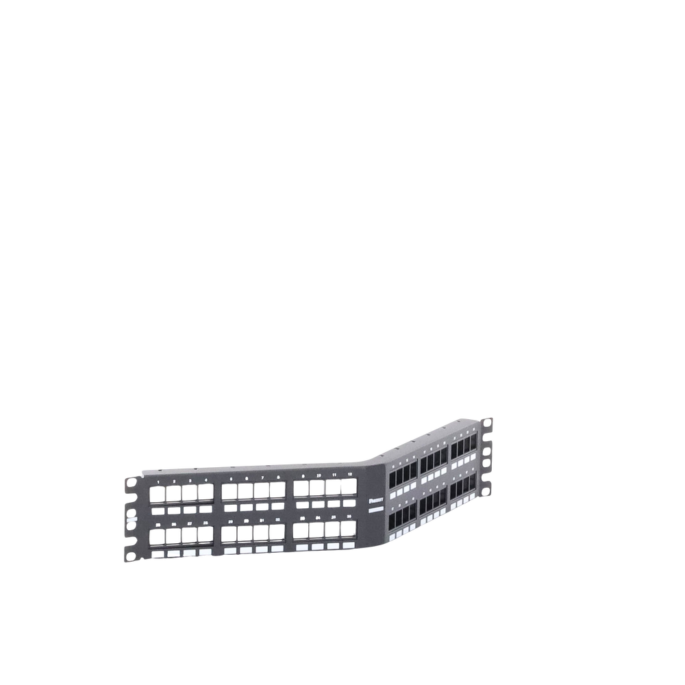 Panel de Parcheo Modular Keystone (Sin Conectores), Angulado, de 48 Puertos, 2UR