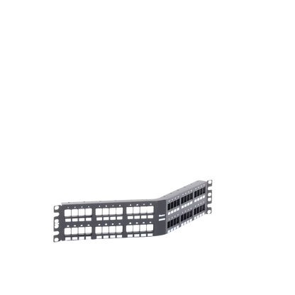 Panel de Parcheo Modular Keystone (Sin Conectores), Angulado, de 48 Puertos, 2UR