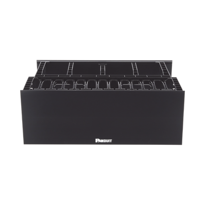 Organizador de Cables Horizontal NetManager de Alta Densidad, Doble (Frontal y Posterior), Para Rack de 19in, 4UR