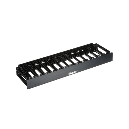 Organizador de Cables Horizontal NetManager de Alta Densidad, Sencillo (Solo Frontal), Para Rack de 19in, 1UR