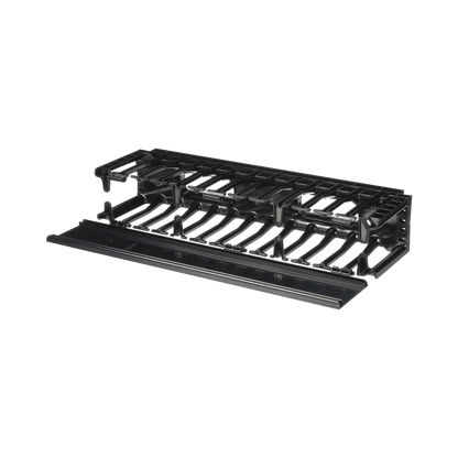 Organizador de Cables Horizontal NetManager de Alta Densidad, Sencillo (Solo Frontal), Para Rack de 19in, 2UR