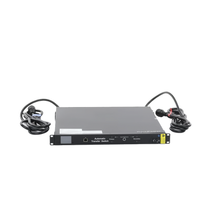 PDU Monitoreable de Transferencia Automática ATS (Fuente Redundante), Con 10 Salidas 5-15R,   Enchufes de Entrada L5-20P, Instalación Horizontal de 19in, 1UR, 20 Amp, 120 Vca