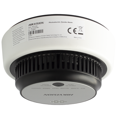 (HikFire) Detector de Humo Fotoeléctrico / Tecnología Dual de Luz / Alerta de ≥85 dB@3 m / Batería de Litio / Instalación en Techo