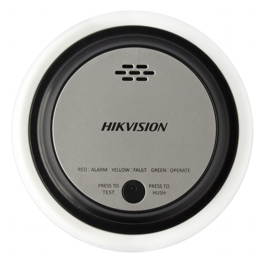 (HikFire) Detector de Humo Fotoeléctrico / Tecnología Dual de Luz / Alerta de ≥85 dB@3 m / Batería de Litio / Instalación en Techo