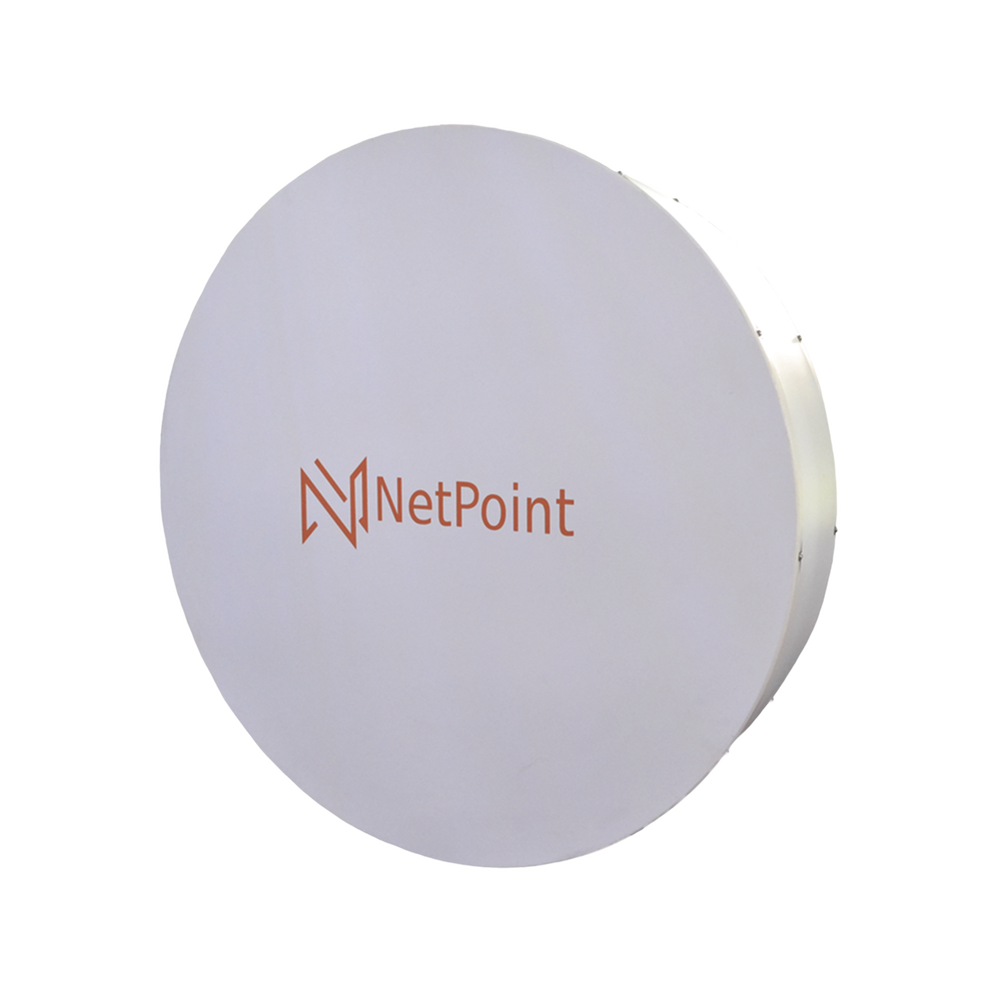 Antena de parabola profunda, blindada, con supresión al ruido de 6 ft, 4.9-6.4 GHz, Ganancia 41 dBi con SLANT de 45 ° y 90 °, ideal para distancias superiores a 100 km, Conectores N-hembra, montaje con alineación milimétrica.