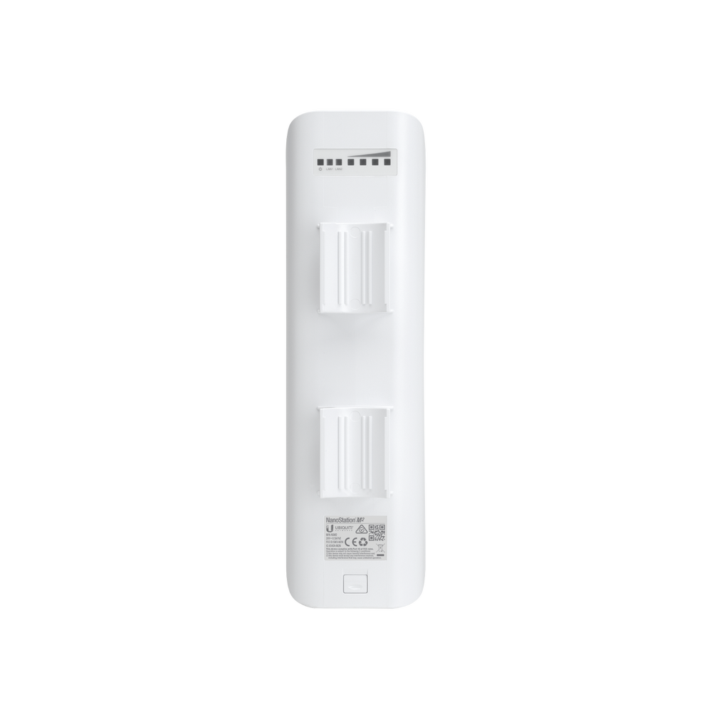 NanoStation airMAX M2 CPE,  hasta 150 Mbps, frecuencia 2 GHz (2412-2462 MHz) con antena integrada de 11 dBi