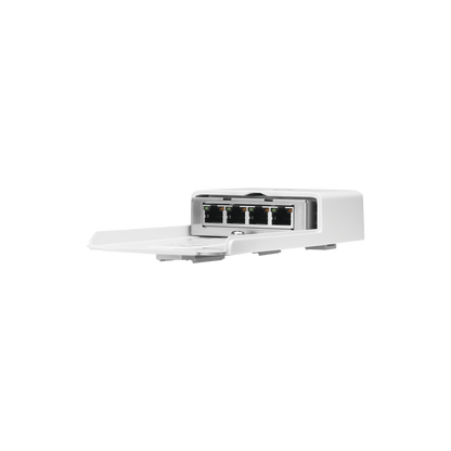 Switch PoE 24 V de Paso para Exterior con 4 Puertos Gigabit (1 PoE In, 3 PoE Out) NanoSwitch