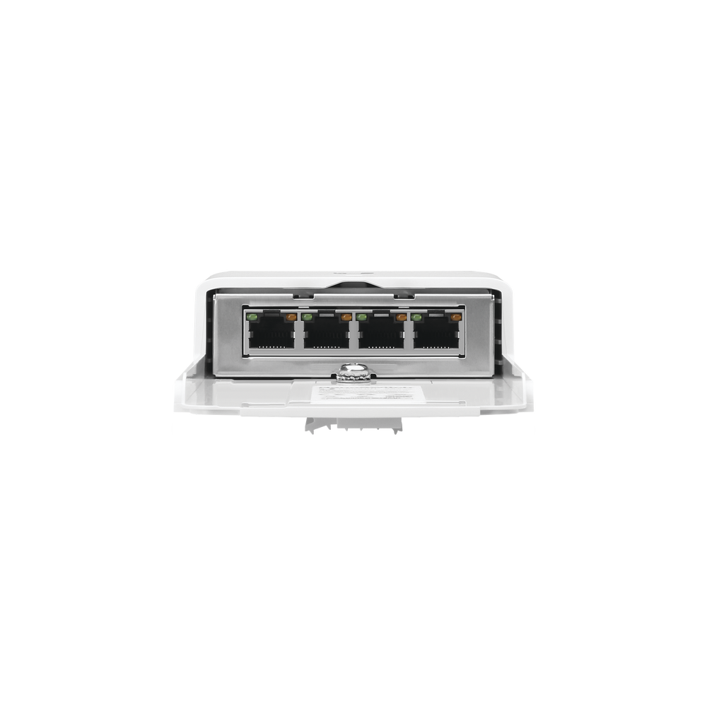 Switch PoE 24 V de Paso para Exterior con 4 Puertos Gigabit (1 PoE In, 3 PoE Out) NanoSwitch