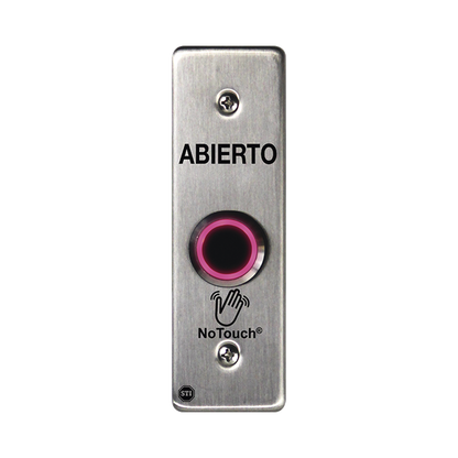 Interruptor IR NoTouch® de Acero Inoxidable, Montaje Delgado, Caja Posterior, ABIERTO