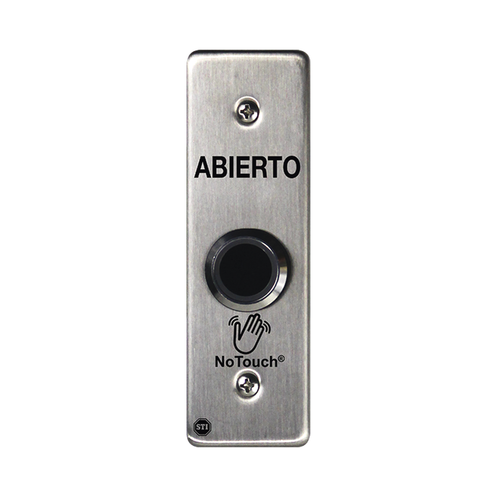 Interruptor IR NoTouch® de Acero Inoxidable, Montaje Delgado, Caja Posterior, ABIERTO