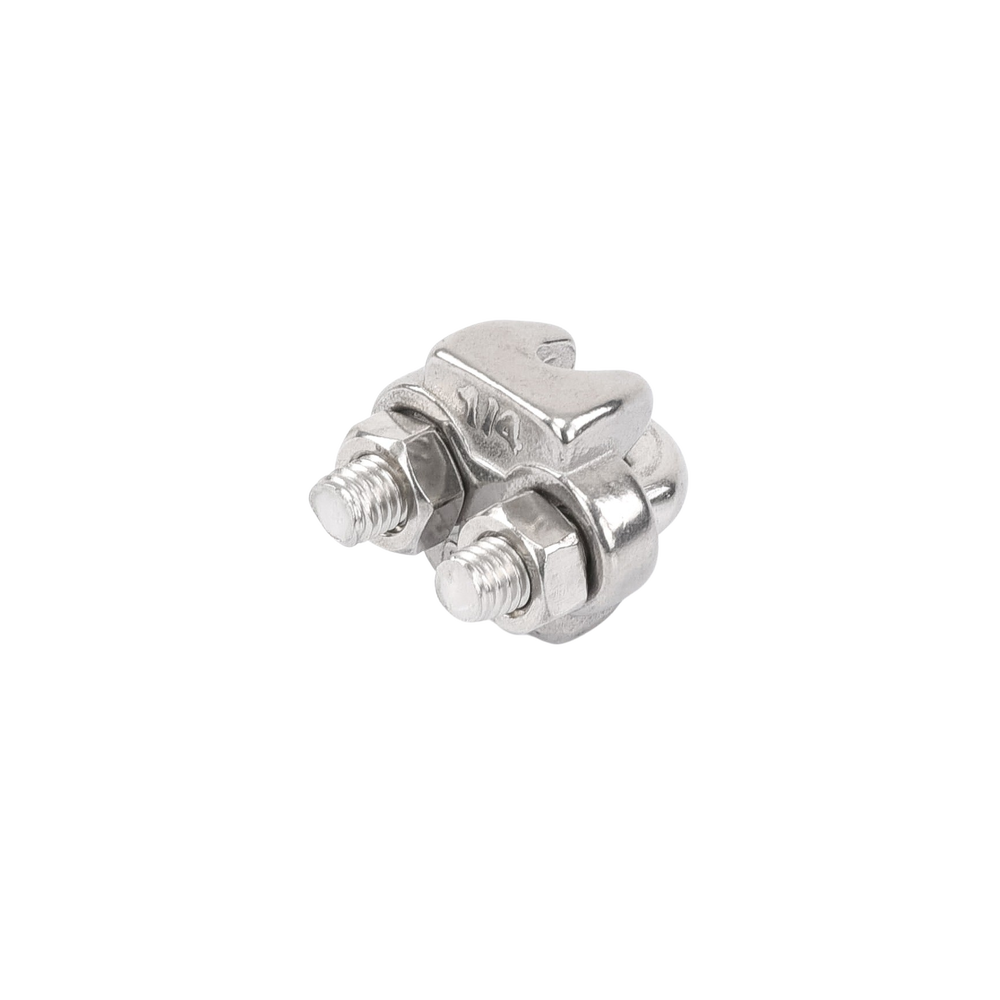 Nudo/ Perro/ Abrazadera Acero Forjado para Cable de 1/4", Acero Inoxidable.
