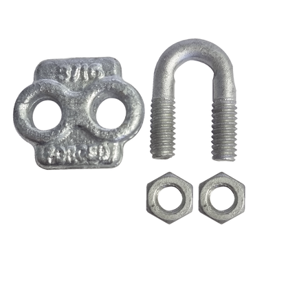 Nudo/ Perro/ Abrazadera Acero Forjado para Cable de 3/16" Galv. Inmersión en Caliente.