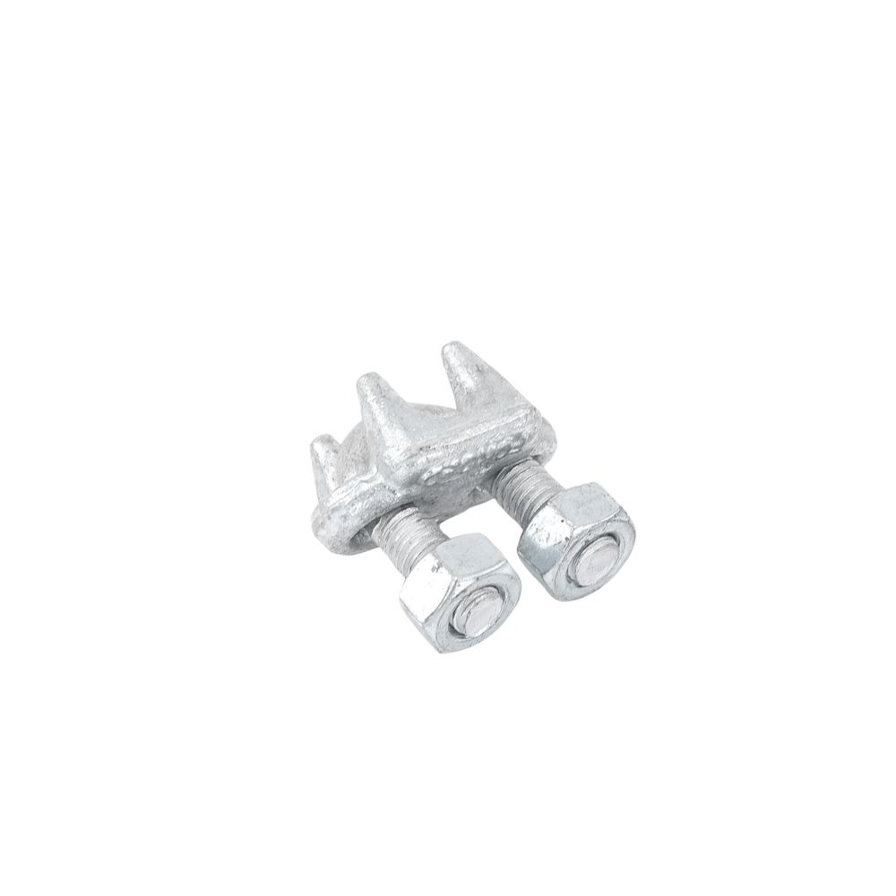 Nudo/ Perro/ Abrazadera Acero Forjado para Cable de 3/8", Galv. por Inmersión en Caliente.