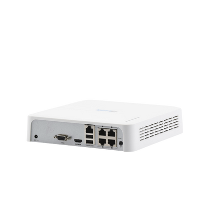 NVR 4 Megapixel (Compatibles con Cámaras AcuSense) / 4 Canales IP / 4 Puertos PoE+ / 1 Bahía de Disco Duro / Salida en Full HD
