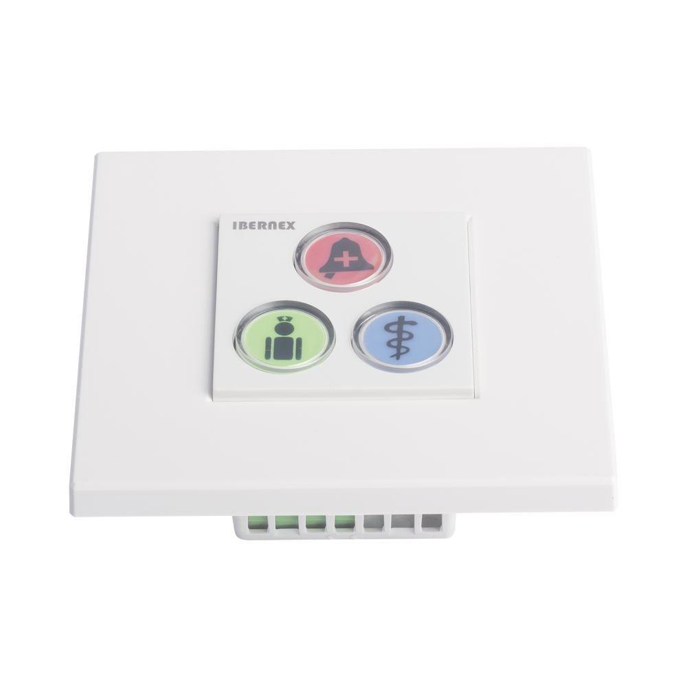 Modulo de 3 Botones iluminados con Lector RFID 125 KHz / Alarma / Cancelar y Código Azul / BUS RS485 / Compatible con NX0019/B, NX1021 y NX0015