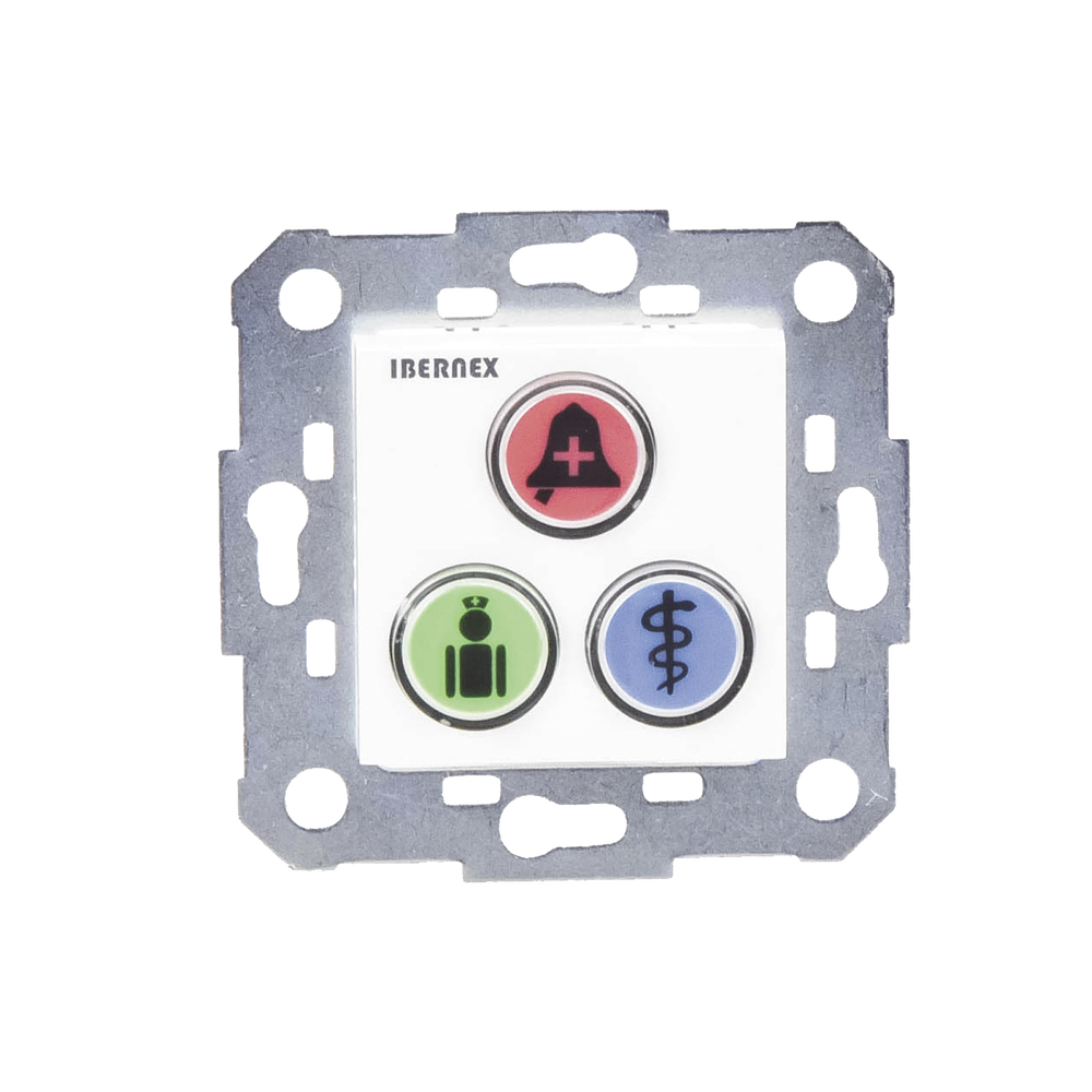 Modulo de 3 Botones iluminados para habitación de Hospital / Alarma / Cancelar y Código Azul / BUS RS485 / Compatible con NX0019/B, NX1021 Y NX0015