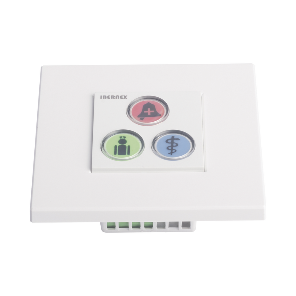 Modulo de 3 Botones iluminados para habitación de Hospital / Alarma / Cancelar y Código Azul / BUS RS485 / Compatible con NX0019/B, NX1021 Y NX0015