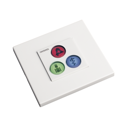 Modulo de 3 Botones iluminados para habitación de Hospital / Alarma / Cancelar y Código Azul / BUS RS485 / Compatible con NX0019/B, NX1021 Y NX0015