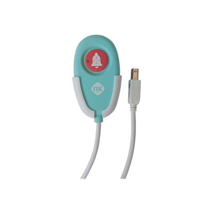 Terminal de Cama Inalámbrico / Botón de Alarma Presencia y Médico / IP54 / Material ABS Antibacteriano / RF 433MHz / 400 metros Distancia Transmisión (linea de vista)/ Alimentación 2xAAA / Protocolo POCSAG