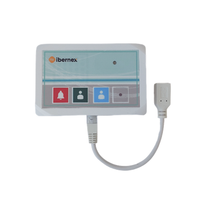 Terminal de Cama Inalámbrico / Botón de Alarma Presencia y Médico / IP54 / Material ABS Antibacteriano / RF 433MHz / 400 metros Distancia Transmisión (linea de vista)/ Alimentación 2xAAA / Protocolo POCSAG