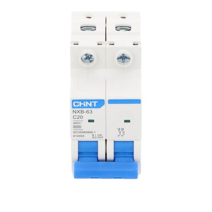 Pastilla para Riel Din, 2 Polos, 20 Amp, Vca:110/415v, 6kA, Catálogo: NXB632PC20.