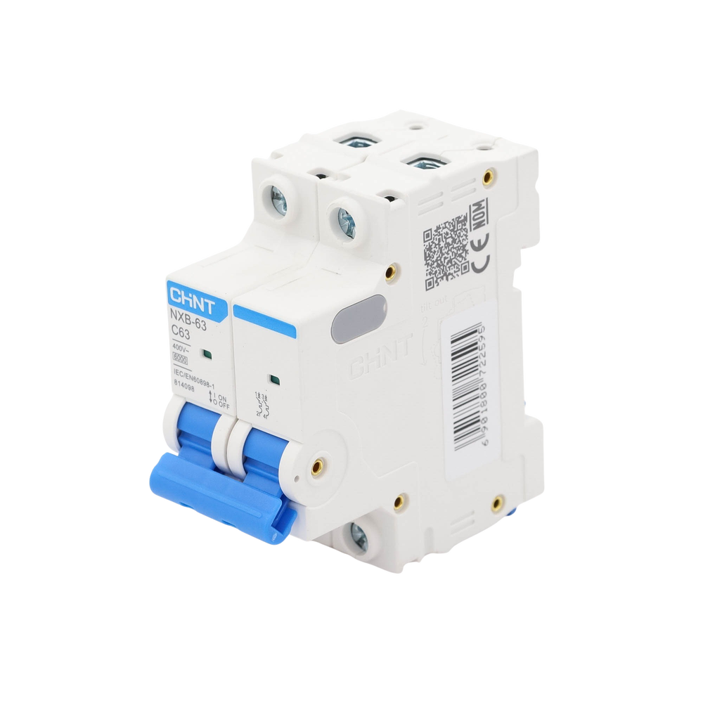 Pastilla para Riel Din, 2 Polo, 63 Amp, Vca:110/415v, 6kA, Catálogo: NXB632PC63.