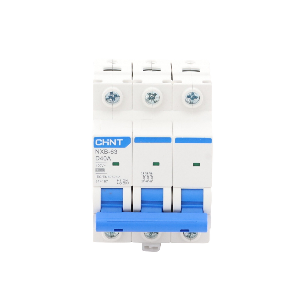 Pastilla para Riel Din, 3 Polos, 40 Amp, Vca:110/415v, 6kA, Catálogo: NXB633PD40.