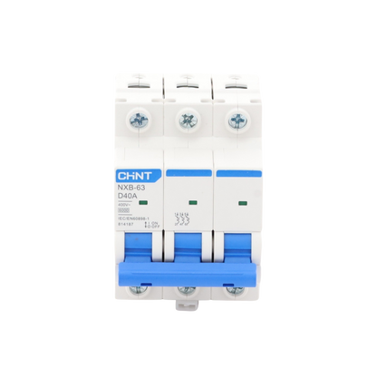 Pastilla para Riel Din, 3 Polos, 40 Amp, Vca:110/415v, 6kA, Catálogo: NXB633PD40.