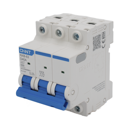Pastilla para Riel Din, 3 Polos, 40 Amp, Vca:110/415v, 6kA, Catálogo: NXB633PD40.
