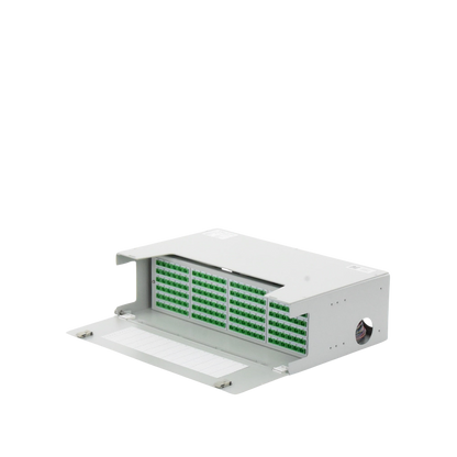 Distribuidor de Fibra Óptica para 144 Empalmes, con 144 Acopladores SC/APC y 144 Pigtails SC/APC, 19, 3 UR