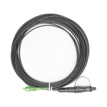 Jumper de Fibra Óptica, Conector SC/APC - Conexión a Caja FDP460, Redondo, 10 Metros (32.81 Pies), Forro 3 mm, G657A2, Negro