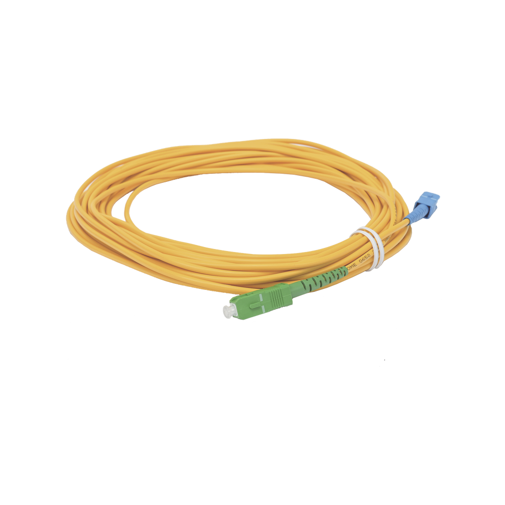 Jumper de Fibra Óptica Simplex, Monomodo, con Conectores SC/UPC-SC/APC, de 10 Metros (32.81 Pies)