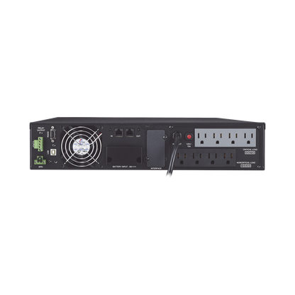 UPS de 1000 VA/900 W, Online Doble Conversión, Entrada 120 Vca NEMA 5-15P, Onda Senoidal Pura, Rack o Torre de 2 UR, Con 8 Tomas NEMA 5-15R