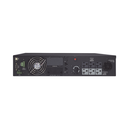 UPS de 2200 VA/1800 W, Online Doble Conversión, Entrada 120 Vca NEMA 5-20P, Onda Senoidal Pura, Rack o Torre de 2 UR, Con 6 NEMA 5-20R y 1 NEMA L5-20R