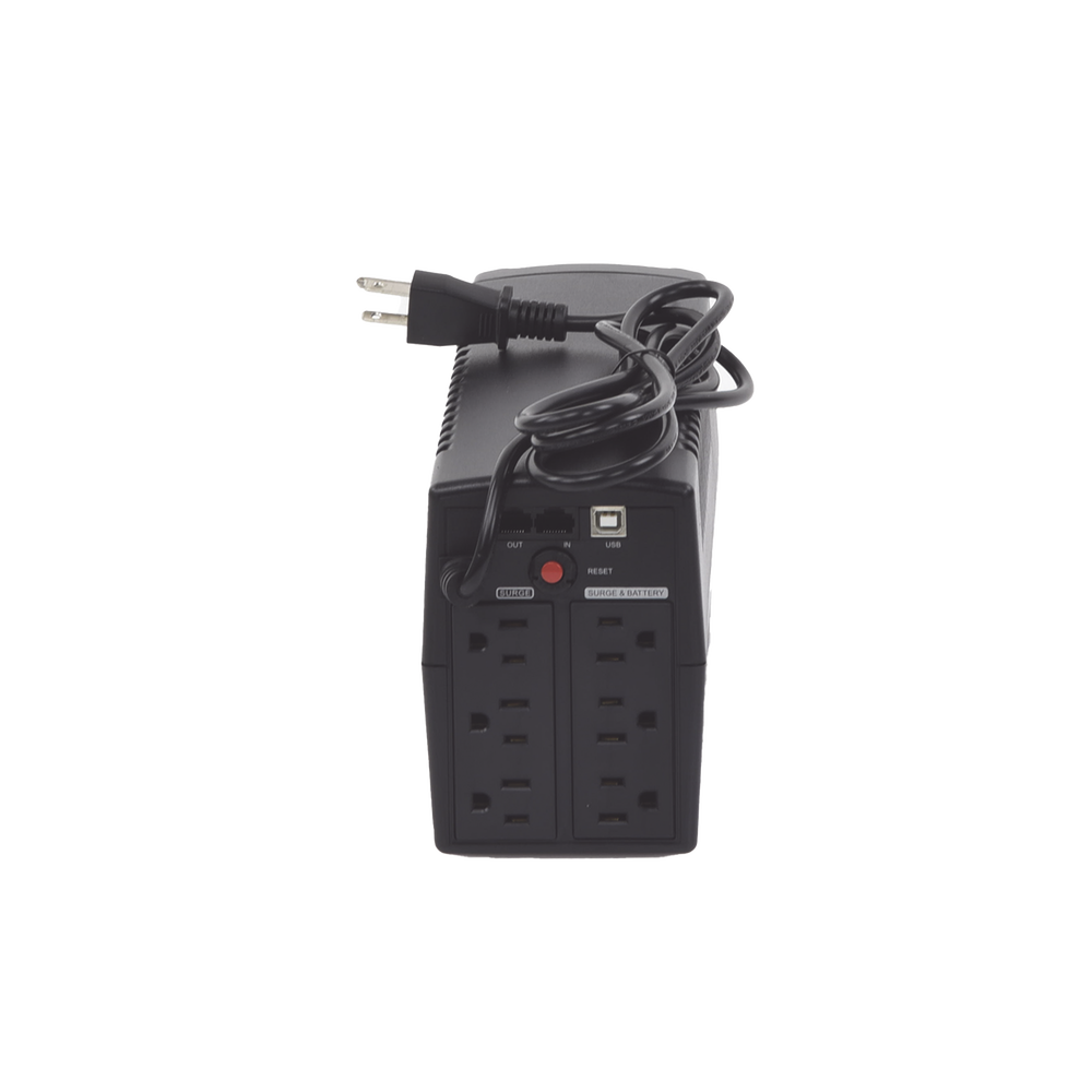 UPS de 750 VA/300 W, Topología Línea Interactiva, Entrada 120 Vca NEMA 5-15P, y 6 Salidas NEMA 5-15R, Con Regulador de Voltaje (AVR)