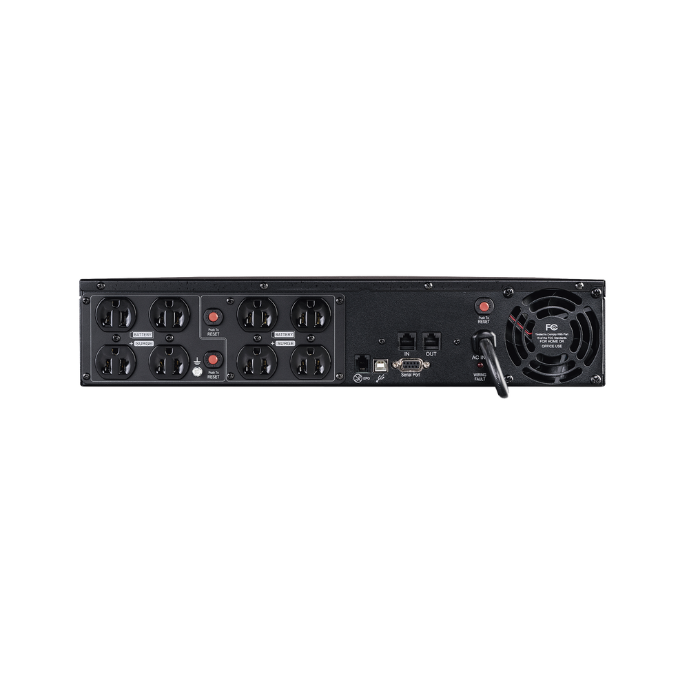 UPS de 1500 VA/1050 W, Topología Línea Interactiva, Entrada 120 Vca NEMA 5-15P, Onda Senoidal Pura, Torre o Rack 2 UR, Con 8 Tomas NEMA 5-15R